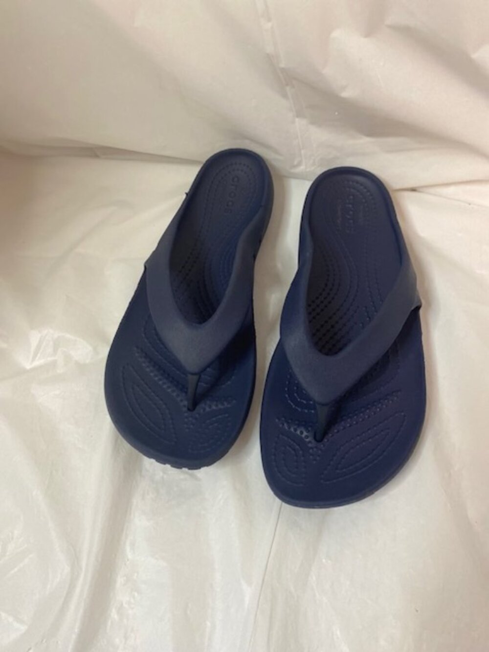 Crocs Kadee II Flip Flop Sandals Navy Blue Comfort Thong Slip On, Women's Size 7